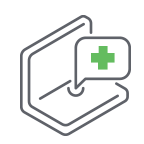 icon of a laptop with a medical cross